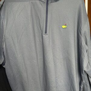 Peter Millar Masters 1/4 Zip- Blue and Grey checked